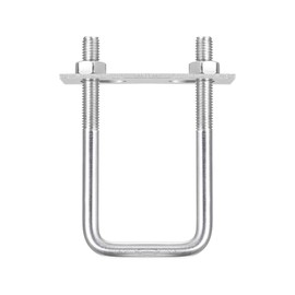 TOP-VIGOR 2 sets M10 Square U-Bolts, 52mm Inner Width 120mm Length 304 Stainless Steel U-Bolts with Nut, Plate for Building Installations Mechanical Parts Connection Cehicles Ships