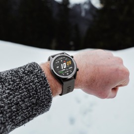 WOCCI 20mm Arched Stripes Silicone Watch Band for Men, Quick Release Strap, Black Buckle (Dark Gray)