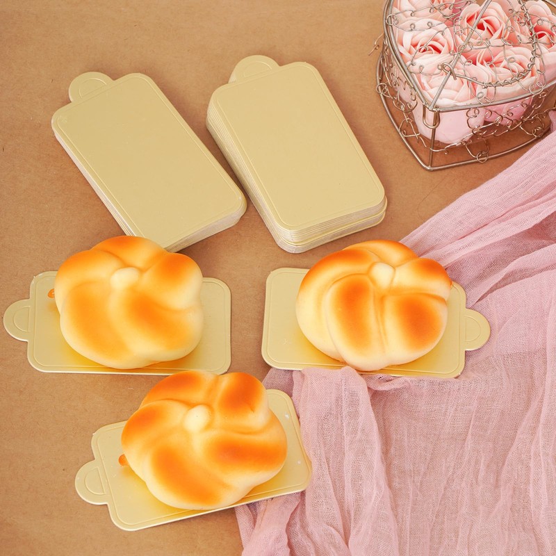 Rthjsfj 100pcs Mini Cake Boards, Gold Cake Base Paper Cupcake