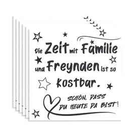 ParPix 20 Stück Servietten Kostbare Zeit, 33x33cm Familie Freunde Schön Dass Du Da Bist Servietten, Servietten Geburtstag Frau Mann, Papierservietten Schön Dass Du Da Bist, Geburtstagsservietten