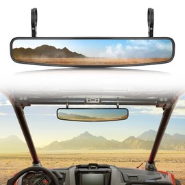 KEMIMOTO UTV Rearview Mirror, 15" UTV Race Convex Center Mirror with 3/4 1.75" or 2" Clamps Compatible with Polaris RZR PRO XP R, CFMOTO ZFORCE, Pioneer,Can-Am Commander Maverick, 1000R 1000X