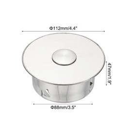 PATIKIL Chimney Hole Cap, 112mm(4.4 Inch) Adjustable Round Stainless Steel Flue Hole Cover Stove Pipe Cap Pipe Cover with Cap for Kitchen Balcony Sewer, Silver Tone