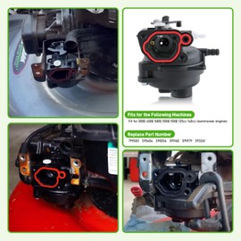 799583 Carburetor for 300E 450E 500E 550E 09P602 08P502 125cc 140cc Lawn Mower Engines Replace# 799583 595656 590556 591160 591979 593261