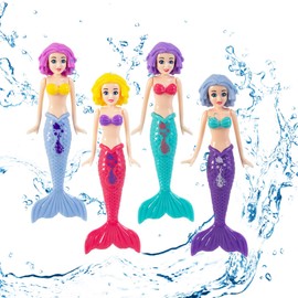 YAGE Mermaid Pool Toys, Gravity Sinking Swimming Pool Toys for Kids - Colourful Underwater training toys 4 Pcs Diving Toy, Summer Diving Game Pool Party Toys for Boys Girls, Birthday Children‘s gifts