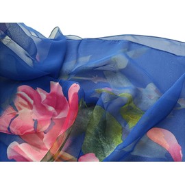 FAIRYGATE Damen Schal Sommer Schal Blau Damen Seidenschal Bunte Luxuriöse Schals Weich als Stola Seidentuch Halstuch Pashmina Gemälde A5124