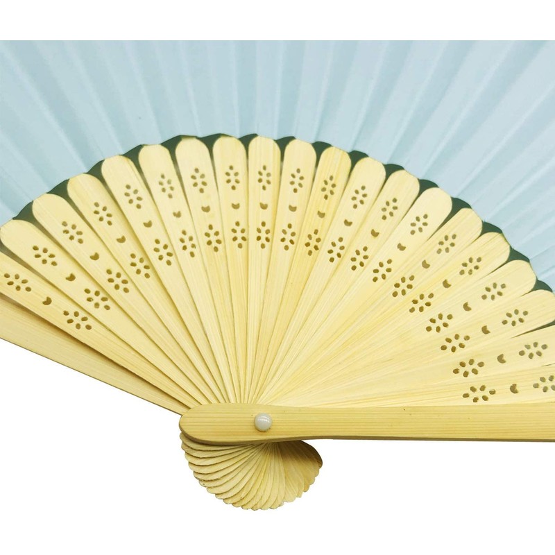 Woohome Folding Fans White Paper Hand Fan Bamboo Fan for