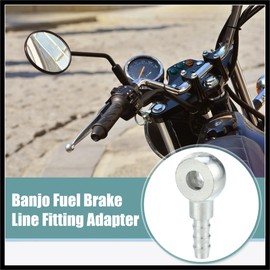 Hihaha 8mm ID 8mm OD Banjo Bolt Hose Barb Fittings Universal Banjo Fitting Fuel Line Adapter Connector for Motorcycle Car Silver Tone - Pack of 1 Durable Material