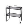 Ymeibe 2 Pack Cabinet Shelf Mesh Storage Organizer Stackable Countertop