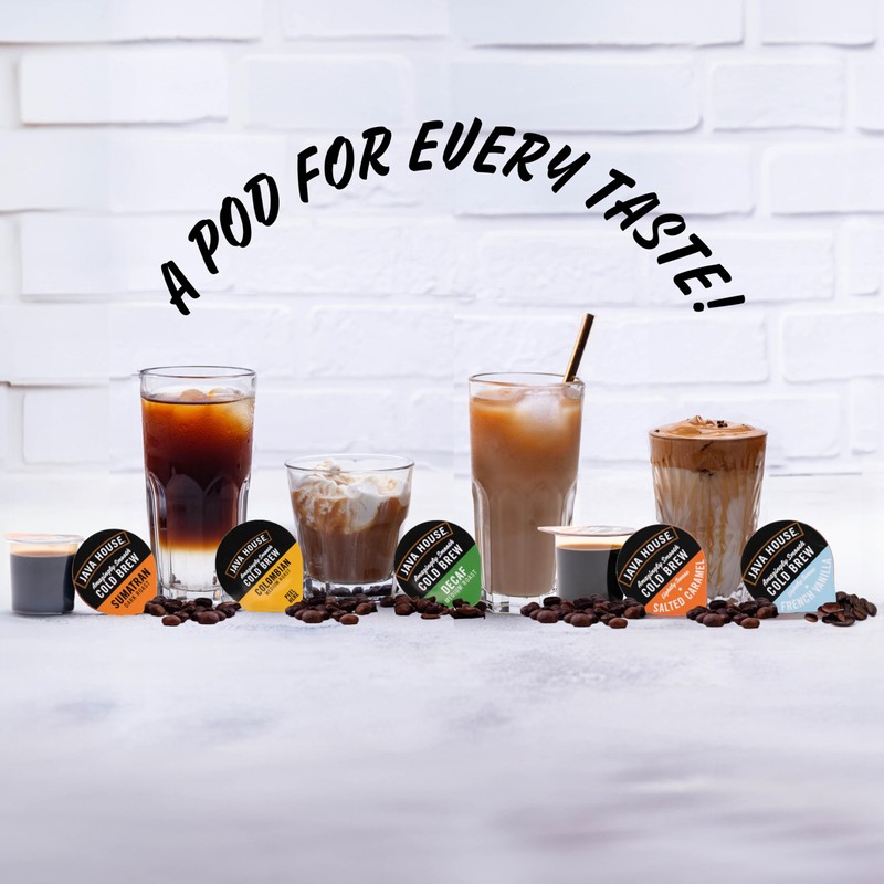 JAVA HOUSE Medium Roast Colombian Cold Brew Pods, (36 Count)