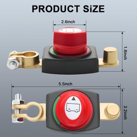 Heavy-Duty Battery Disconnect Switch, 275A 12-48V On/Off Top Post Battery Switch for Car, RV, Boat, and Marine Vehicles - Reliable Power Cutoff Solution