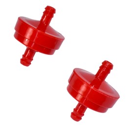 HQRP 2 Pack Fuel Filter Replacement for Briggs & Stratton 394358 394358B 394358S 5849603-01 4112 5098H 5098 for John Deere AM107314 LG298090S LG298090 PT4265, 1/4" Fuel Filter for Small Engine, Red