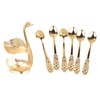 Coffee Spoon Holder Elegant Swan Shaped Alloy Mirror Polish Rich