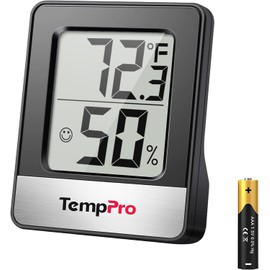 ThermoPro TP49 Digital HygrTempPro TempAir Digital Hygrometer Indoor Thermometer | Humidity Meter Room Thermometer with Temperature and Humidity Monitor Mini Hygrometer, Blackometer Indoor Thermometer Humidity Meter Room Thermometer with Temperature and Humidity Monitor Mini Hygrometer Thermometer