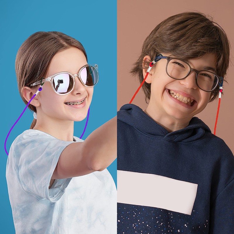 ZXSWEET 8 PCS Kids Glasses Strap Adjustable Dinosaur Anti-slip Eyeglass