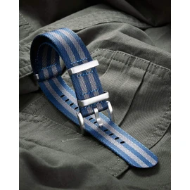 BINLUN Watch Band, Nylon Belt, Thick, 18mm 20mm 22mm 24mm Watch Strap, Premium Ballistic, Multicolor Watch Band, Silver/Black Buckle, Unisex, 20 Colors, multicolor (blue / gray), Classic