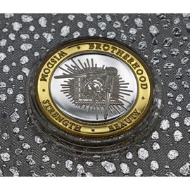The Commemorative Coin Company FREEMASONS, MASONIC Fine Silver & 24ct Gold 'Dual Metal' Commemorative in Capsule. Masons, Square & Compass, All Seeing Eye