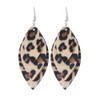 Lightweight Petal Leather Earrings Three Layered Teardrop Dangle Leaf Shape