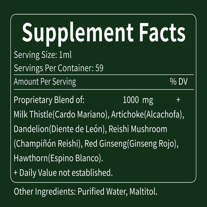 Herbmood Milk Thistle Liver Detox Drops, Cardo Mariano (con Silimarina)