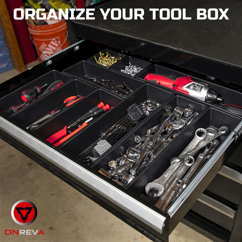 ONREVA Tool Box Organizer Tray Divider Set, Extra Large Toolbox