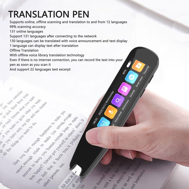 GOWENIC Translation Pen 2.99 Inch Touchscreen Voice Photo Text WiFi
