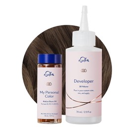 eSalon Kit de Tinte y Tinte Permanente para El Cabello - Castaño Medio - Colorista Personal para Cobertura Hasta 100% de Gris, Todo Tipo de Cabello - Tinte para El Cabello Libre de Amonías de Grado Pr