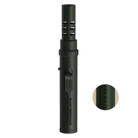 CAMVIL Refillable Camping Butane Torch Lighter with Fuel Gauge & Safety Lock (Fuel Not Included) - Color: ARMYGREEN
