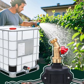 UMETASS IBC Tote Adapter, 2" Cam Lock for 275-330 Gallon IBC Tote Tank, IBC Tote to Garden Hose Adapter with Brass Hose Faucet (3/4" Female NPT Inlet×3/4" GHT Outlet)