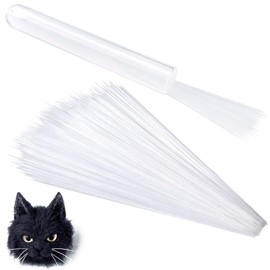 Pndeyo 250pcs Simulated Cat Whiskers for Face Costume, 2 Inch Animal Whiskers Supplies for Crafts Needle Felting- White