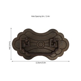 Vintage Style Cabinet Handles, Antique Brass Cabinet Handles in Chinese Style, Brass Vintage Drawer Handles with 2 Screws for Cupboard Bedside Table (Bronze)