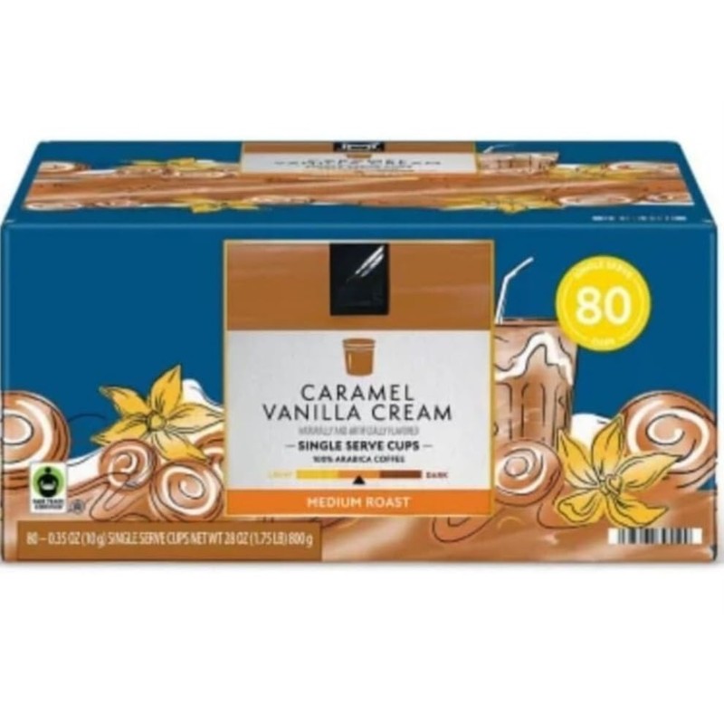 Medium Roast Coffee Pods, Caramel Vanilla Cream, 80 ct.