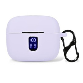 Silicone Case for TAGRY X08 Wireless Earbuds  Premium Shockproof Cover with Carabiner. (Pink) - Color: Lavender