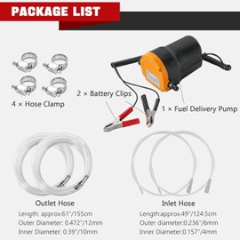 DASBET 12V 60W Oil Change Pump Extractor, Oil/Diesel Fluid Pump Extractor Scavenge Oil Change Pump Transfer Suction Red Case for Auto Car Boat Motorbike Truck (Yellow)