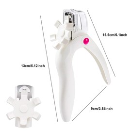 1PCS Acrylic Nail Clipper Stainless Steel Nail Tip Cutter Gel False Nail Trimmer Adjustable Nail Cuticle Edge Trimmer Nail Art Manicure Tools （White）