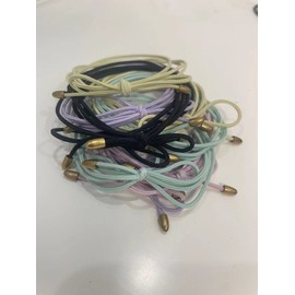 UDeBe Hair Ties with Bullet Golden Bead, Thin Hair Elastics Tie Korean, Colorful 10 Counts.