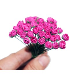 KADADSA 45 pcs Tiny Artificial Roses Mixed Pink Shade Mulberry Paper Flower Flower Wedding Scrapbooking (Pink 0.25-in/0.5-cm.)
