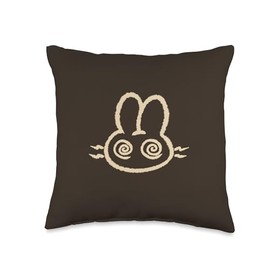 Y2K 90s Mad Rabbit Bunny Hare is Confused Throw Pillow