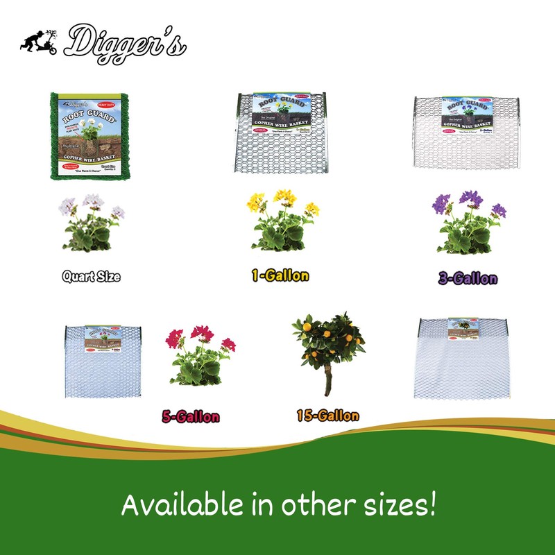 Digger’s 1-Gallon Heavy-Duty Wire Basket - Gopher Wire Basket for