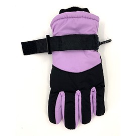 Thingimijigs Girls Ski Snowboarding Winter Gloves with Palm/Thumb Grips and Adjustable Wrist Strap - Lilac 9-11 Years