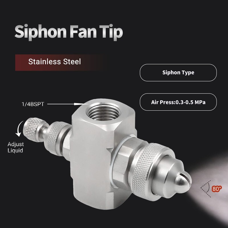 MroMax 1/4BSPT Female Thread Air Atomizing Nozzle 304 Stainless Steel