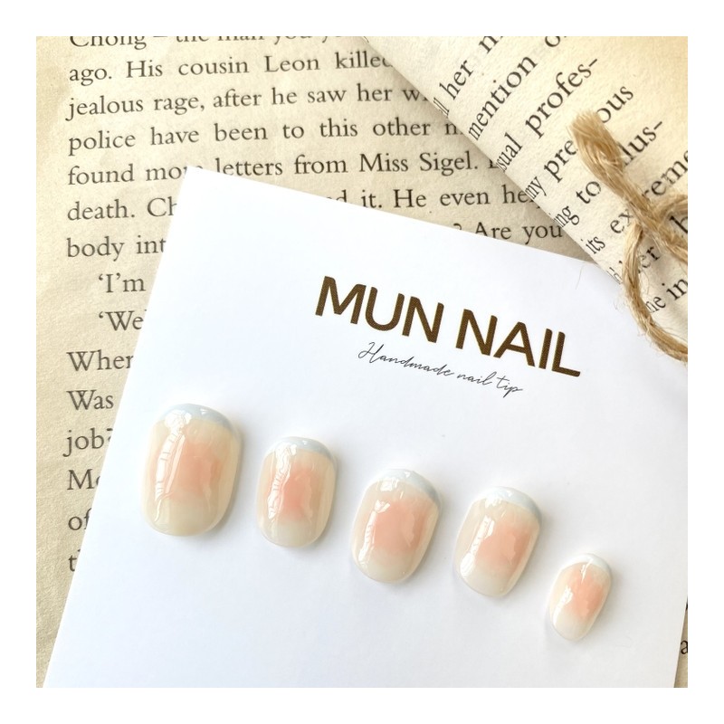 Peach cheek nail tip - short oval / 복숭아 치크네일팁