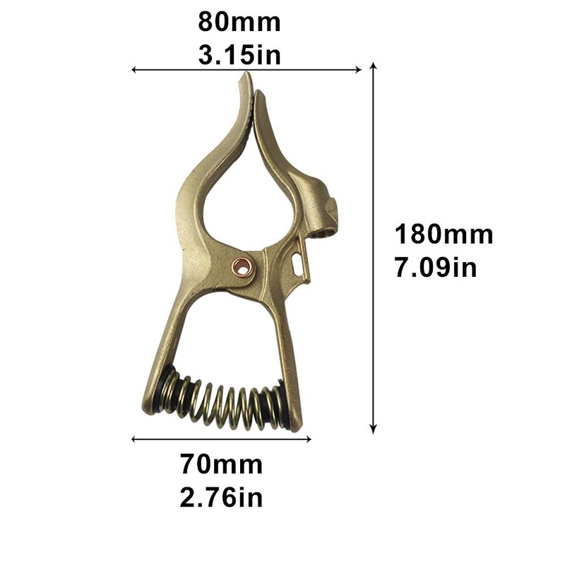 Vaphy 300-Amp T-Style Welding Ground Clamp Brass