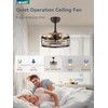 LEDIARY 16.5in Caged Ceiling Fan With Light, Fandelier Industrial Ceiling