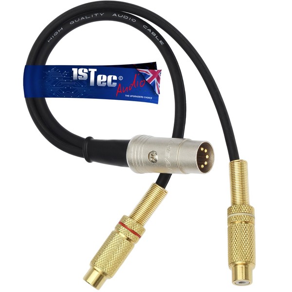 1STec 30cm 5 Pin DIN Stereo Audio Adaptor Cable to