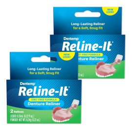 Majestic Drug Co., Inc. Dentemp Reline-It Denture Reline Kit Advanced Formula – Pack of 2