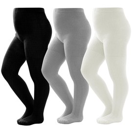 vanberfia - Medias cálidas para bebé y niña: medias de punto trenzado de algodón de invierno, leggings gruesos para niños pequeños para varias ocasiones, Cll17089, 6-8 Años