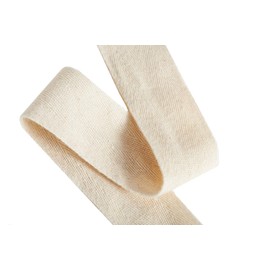 Abbaoww - Cinta de sarga de algodón de 50 yardas, 1.5 pulgadas, cinta de espiga suave natural para coser manualidades, color beige