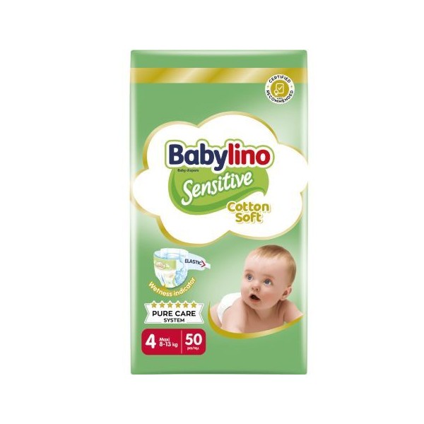 Babylino Sensitive Cotton Soft No4 (8-13 Kg), 50pcs