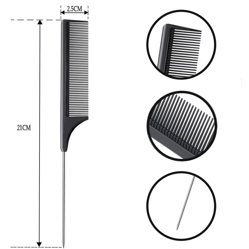 DAZISEN 3 Pieces Hair Comb - Anti-Static Tail Combs Fine