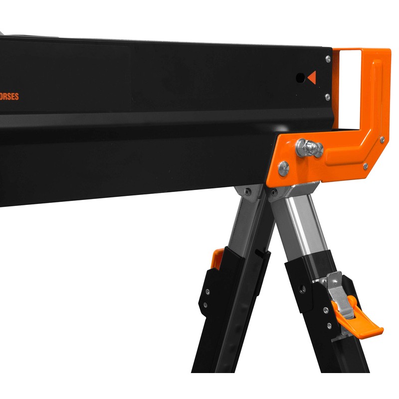 WEN Steel Saw Horse Set, 1300-Pound Capacity, Height Adjustable, Two