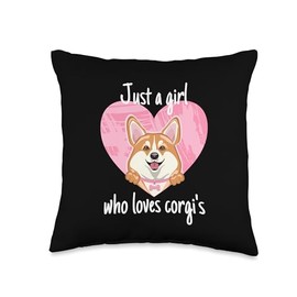 Just A Girl Who Loves Corgi's - Cute Corgi Dog Lover Throw Pillow